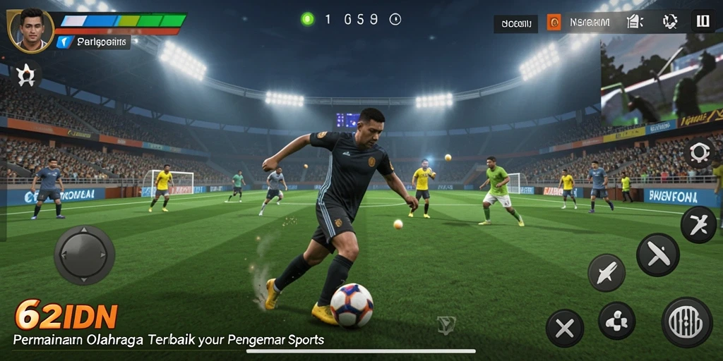 Tampilan gameplay seru dari 62IDN yang menampilkan aksi olahraga.