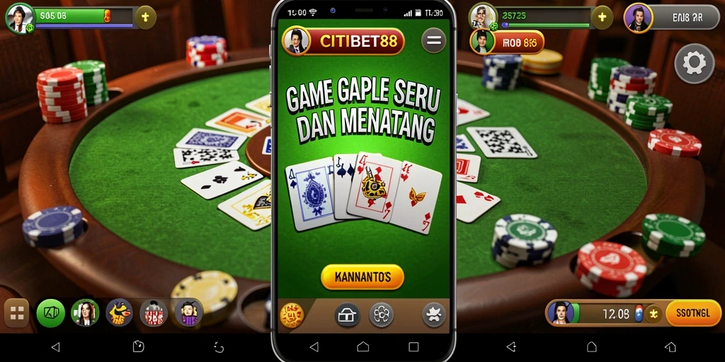 Tampilan menarik dari gameplay Gaple di CITIBET88.