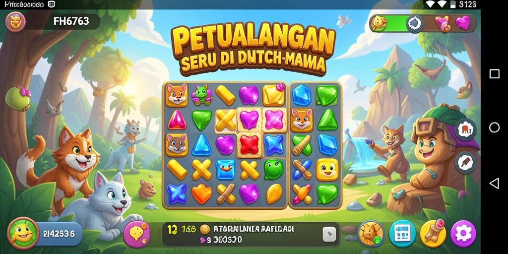 Gameplay seru FH6767 dengan tantangan match-3 yang menarik.
