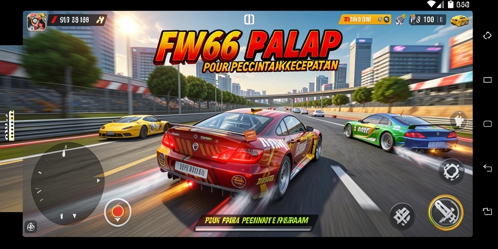Tangkapan layar menunjukkan aksi balapan mendebarkan di FW66.