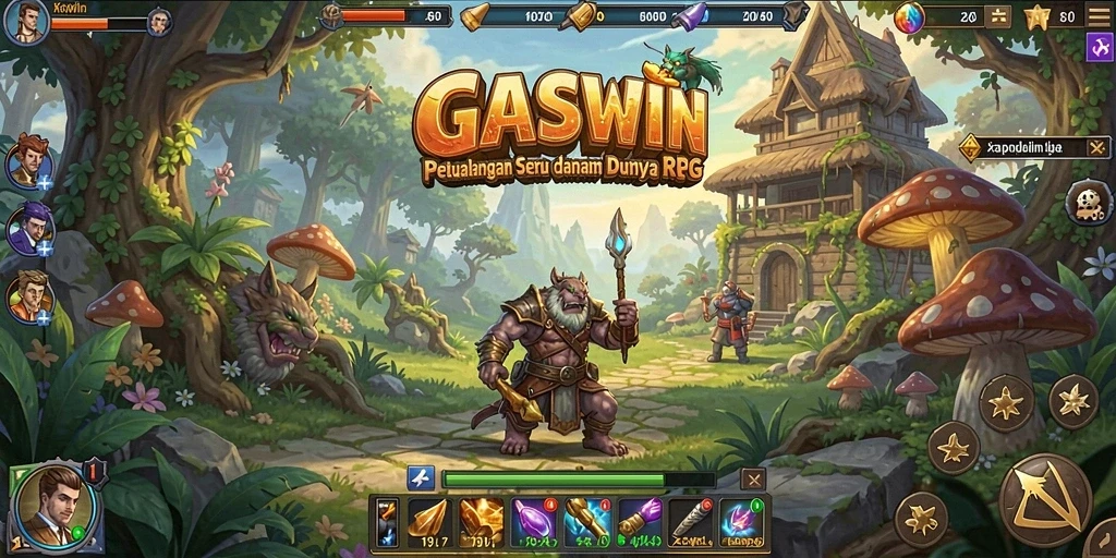 Tampilan gameplay GASWIN yang memukau dalam dunia RPG.