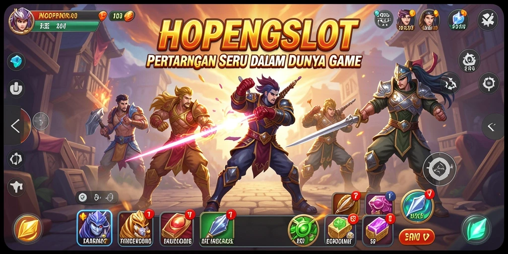 Gameplay HOPENGSLOT yang mendebarkan saat pertarungan.
