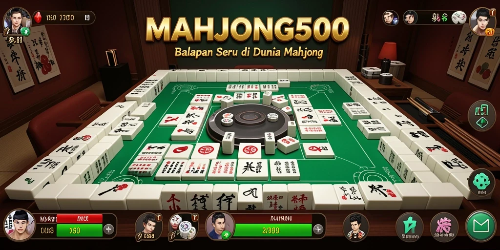 Tampilan gameplay balapan seru dan menantang di MAHJONG500.