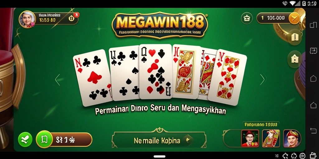 Screenshot utama MEGAWIN188 menampilkan gameplay Domino yang seru.