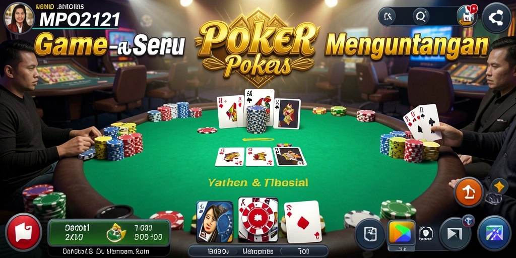 Menampilkan gameplay seru dalam permainan Poker di MPO2121.