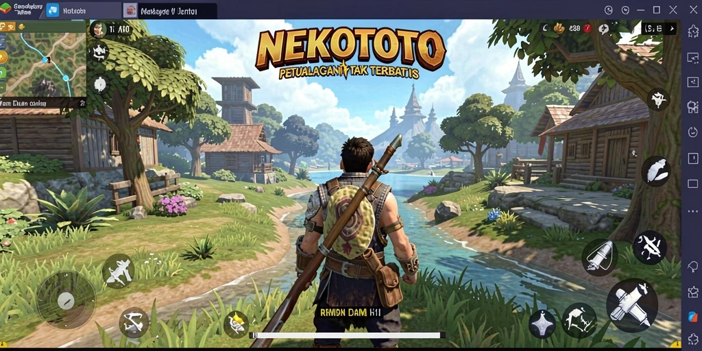 Screenshot gameplay <strong>NEKOTOTO</strong> menampilkan petualangan seru di dunia terbuka.