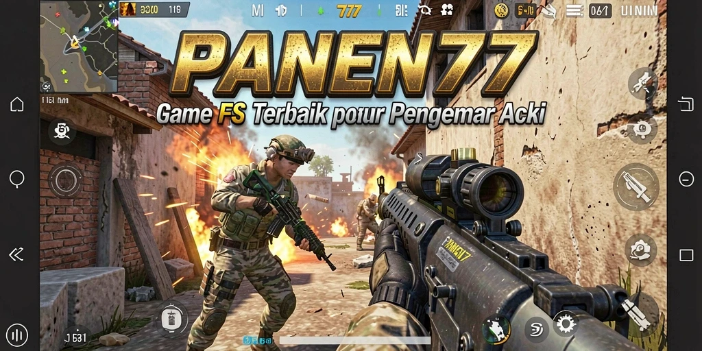 Tangkapan layar PANEN77 menampilkan aksi intens dalam gameplay FPS.
