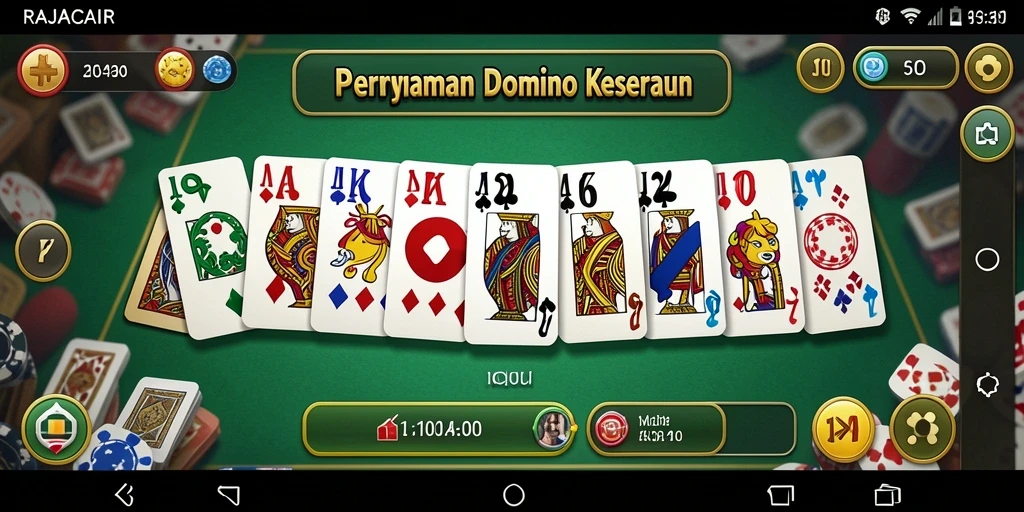 Screenshot gameplay RAJACAIR menampilkan suasana seru permainan Domino.