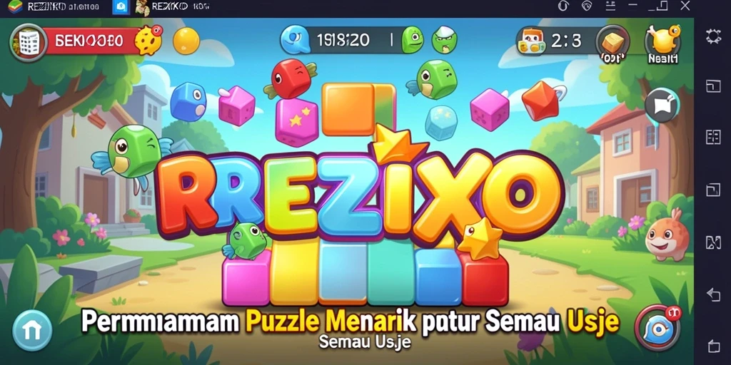 Screenshot gameplay REZIXO menampilkan berbagai teka-teki menarik untuk dipecahkan.