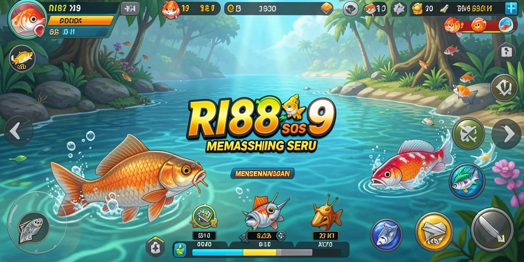 Screenshot utama RI889 menampilkan aksi memancing yang mendebarkan.