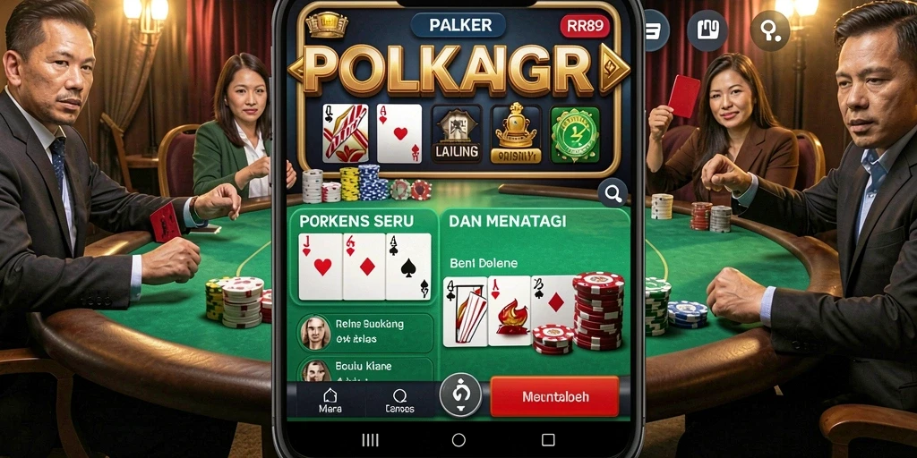 Tampilan gameplay mendebarkan dalam permainan Poker RR89.