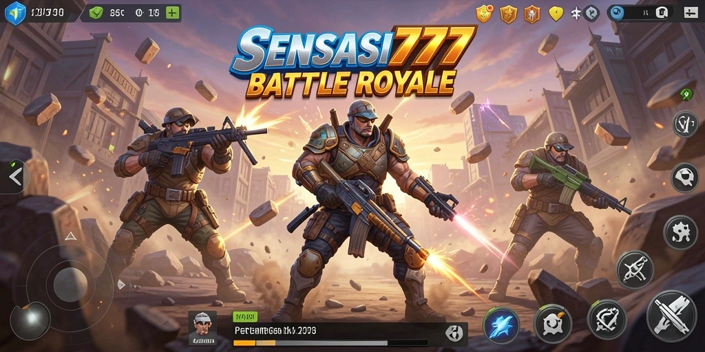 Gameplay seru dalam SENSASI777 dengan pertempuran intens Battle Royale.