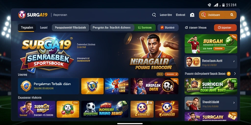 Tampilan gameplay dari aplikasi Sportsbook SURGA19 yang interaktif.