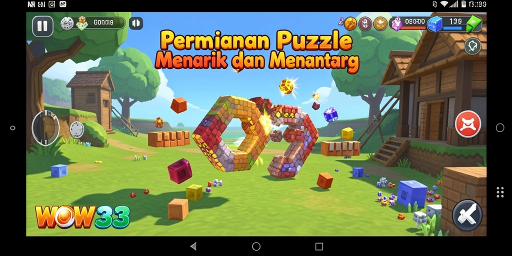 Tampilan gameplay seru dari WOW33 dengan teka-teki menarik.
